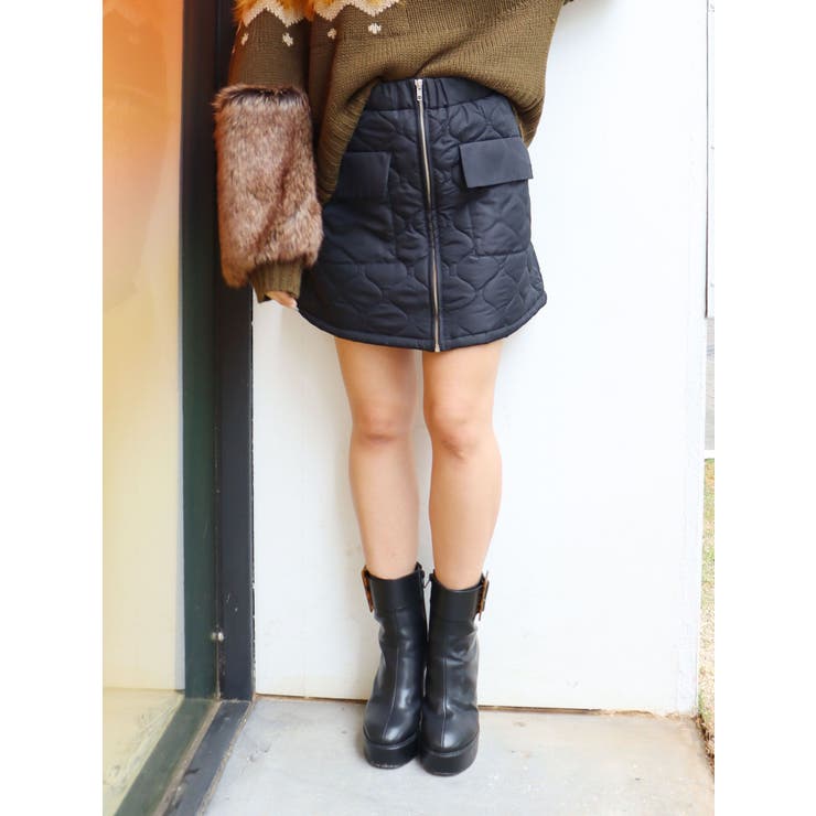 キルティングミニスカート[品番：MKSW0026045]｜MURUA（ムルーア）の