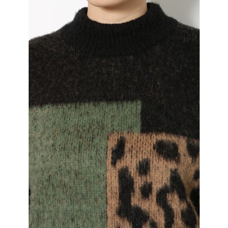 最新最全の レオパードブロッキングニット[品番：MKSW0022426]｜MURUA トップス