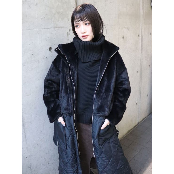 キルティングシャギードッキングコート[品番：MKSW0027002]｜MURUA 