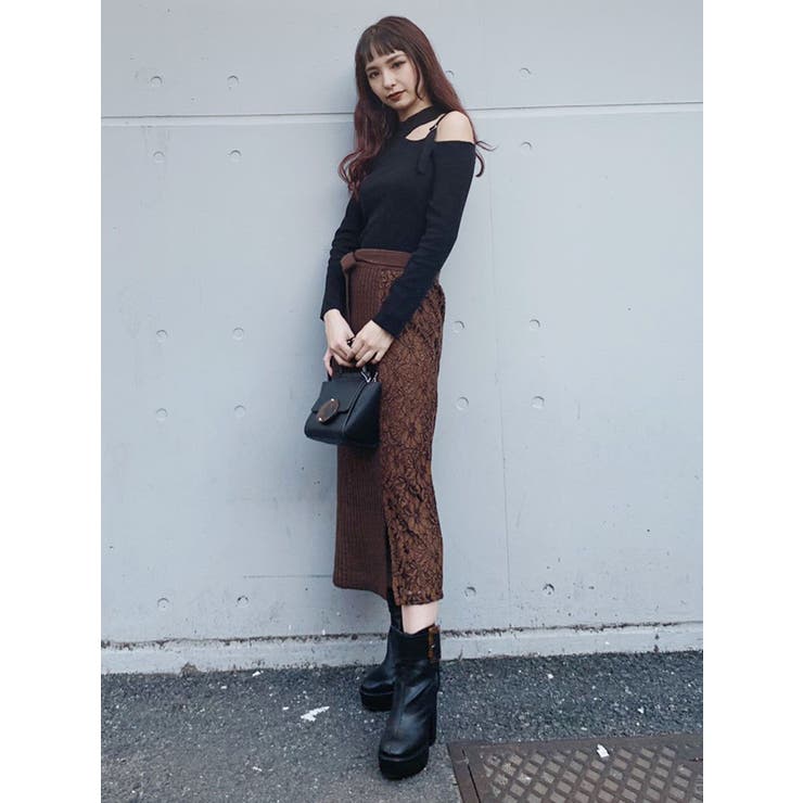 s.☺︎*様❤️⭐️A924⭐️ MURUA ♥ リブ ワンショルベルトタイトニット ワンショルベルトタイトニット[品番：MKSW0025431]｜MURUA