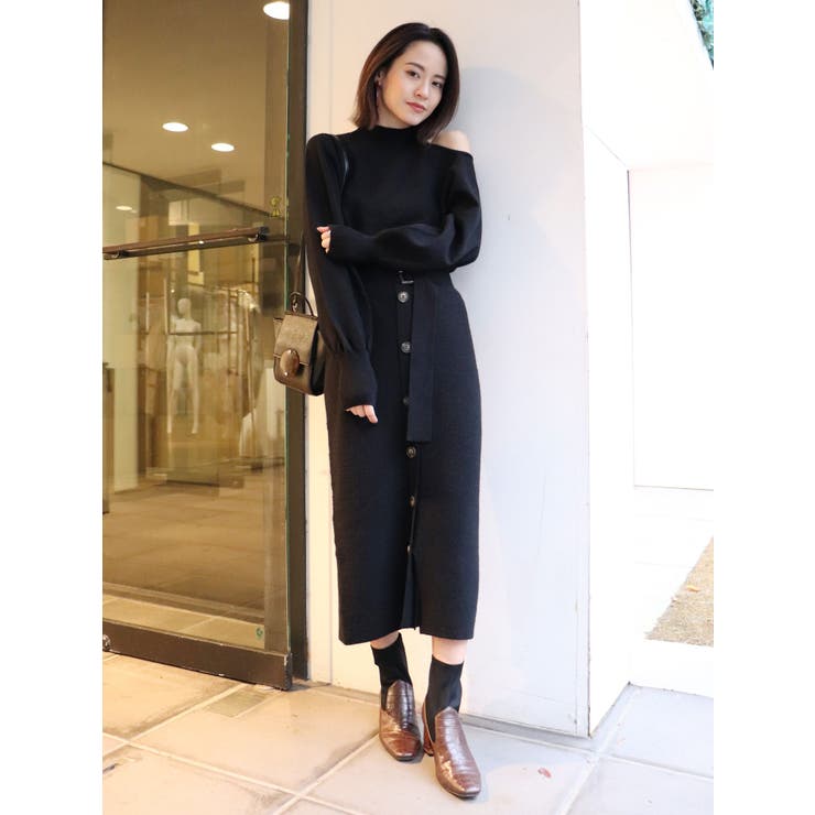 カットショルダーニットワンピース 品番 Mksw Murua ムルーア のレディースファッション通販 Shoplist ショップリスト