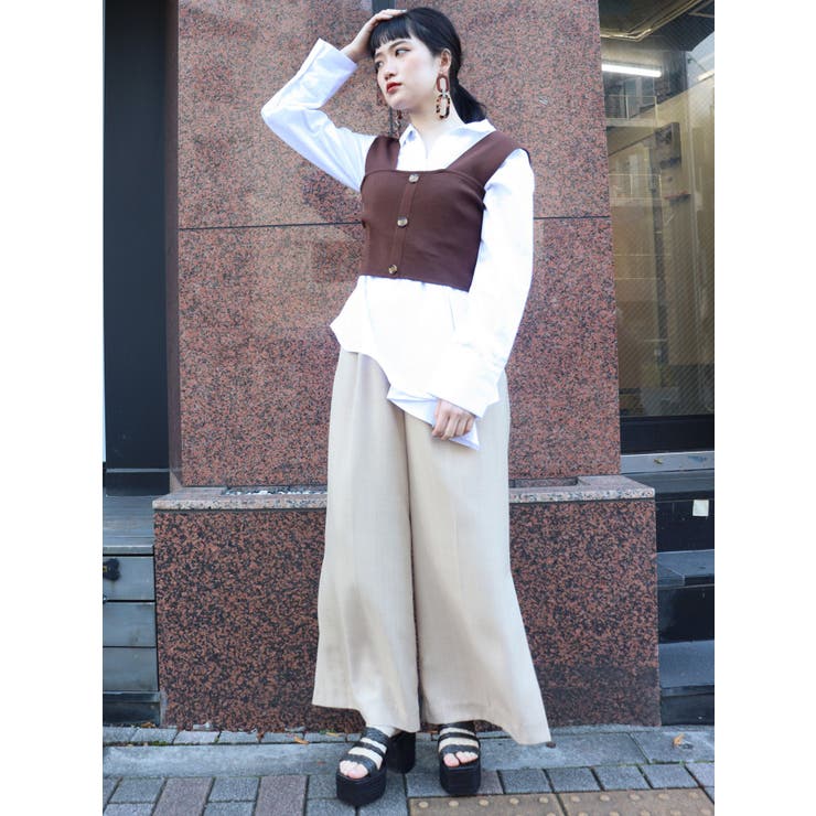 WEB限定】ニットキャミコンビシャツ[品番：MKSW0028294]｜MURUA 