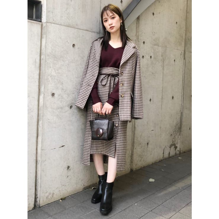 【モダンな印象】PRADA ムーリネ ミディスカート ハイウエスト リブハイウエストWボタンスカート[品番：MKSW0035869]｜EMODA