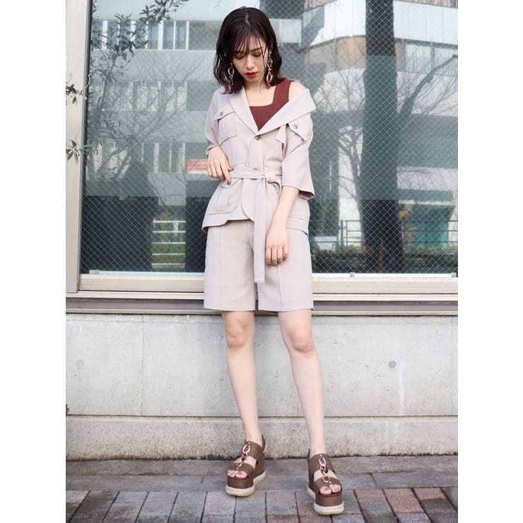 RUFFLOG モック　シャツと　ハーフパンツ　セットアップ　サイズM セットアップ メンズ 春 夏 春服 夏服 オープンカラーシャツ