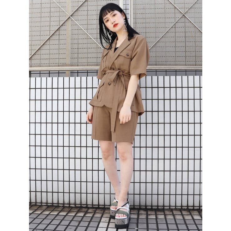 RUFFLOG モック　シャツと　ハーフパンツ　セットアップ　サイズM セットアップ メンズ 春 夏 春服 夏服 オープンカラーシャツ