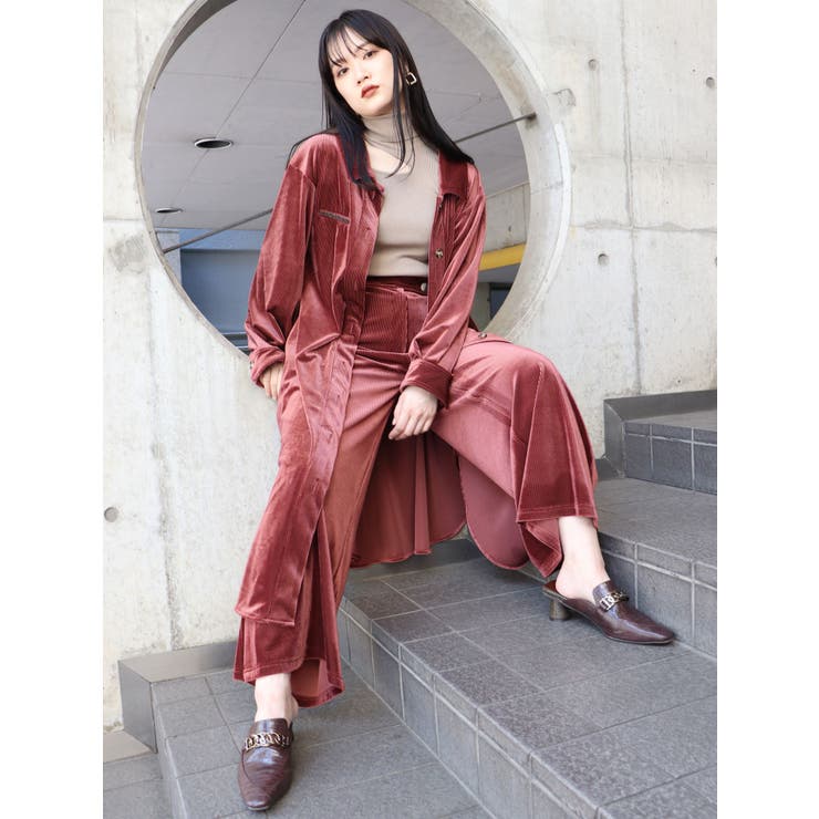 アラレ（美品）マルニ　コーデュロイ　ロングフレアパンツ　ガウチ（9930） osharewalker ワイドパンツ レディース ボトムス コーデュロイ