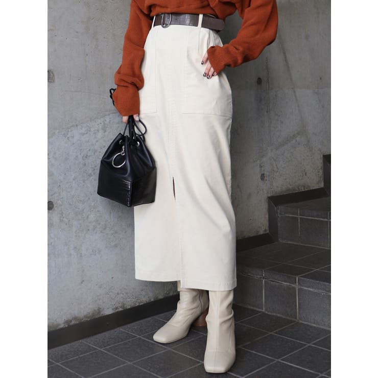 ベルト付コーデュロイスカート[品番：MKSW0033008]｜MURUA（ムルーア