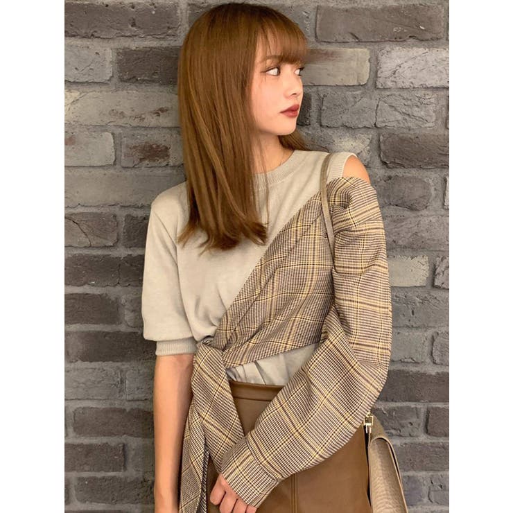 むー チェックドッキングニット[品番：MKSW0031090]｜MURUA（ムルーア）の