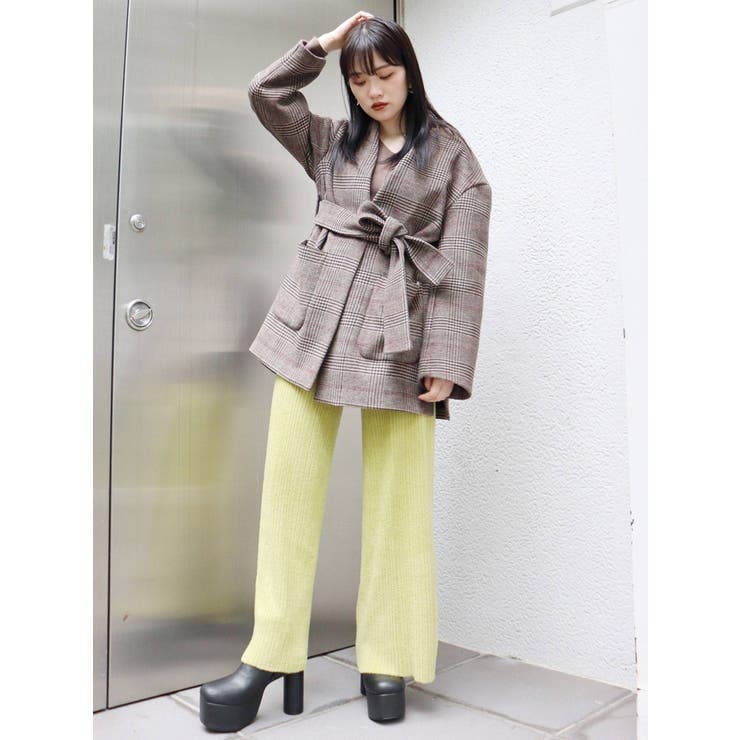 ノーカラーショートガウンコート[品番：MKSW0031465]｜MURUA（ムルーア）のレディースファッション通販｜SHOPLIST（ショップリスト）