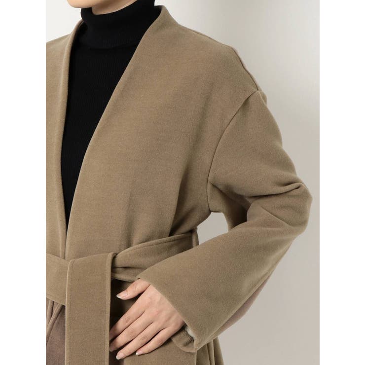 ノーカラーショートガウンコート[品番：MKSW0031465]｜MURUA（ムルーア