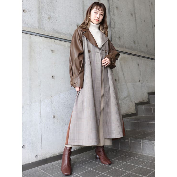 MURUA（ムルーア）の「マテリアルミックストレンチコート