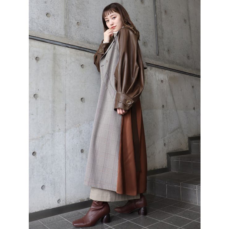 MURUA（ムルーア）の「マテリアルミックストレンチコート
