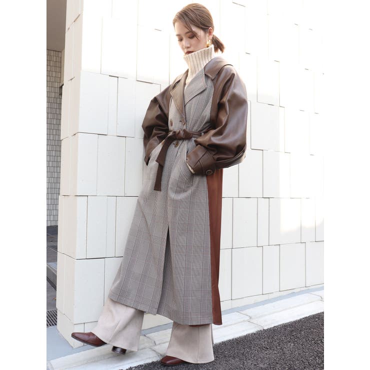 MURUA（ムルーア）の「マテリアルミックストレンチコート