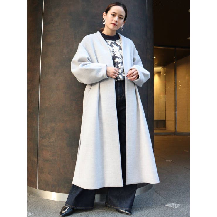 ファインウールノーカラーコート[品番：MKSW0033211]｜MURUA（ムルーア