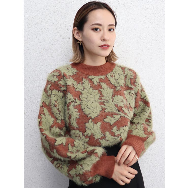 フラワージャガードニット[品番：MKSW0033225]｜MURUA（ムルーア）の 