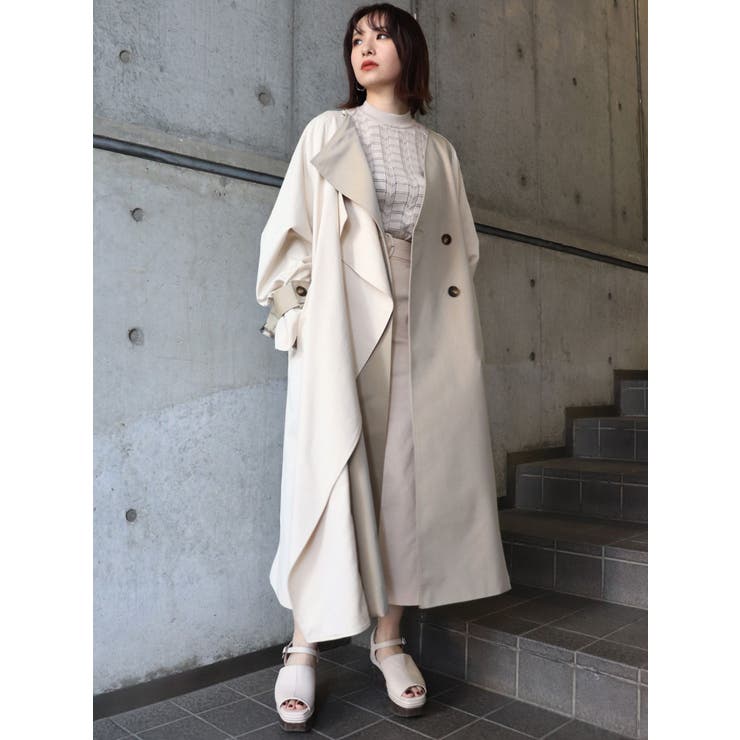 未使用品 MURUA ケープデザイントレンチコート くすみカラー