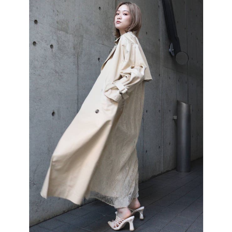 ONLINE限定】レースプリーツトレンチコート[品番：MKSW0035810