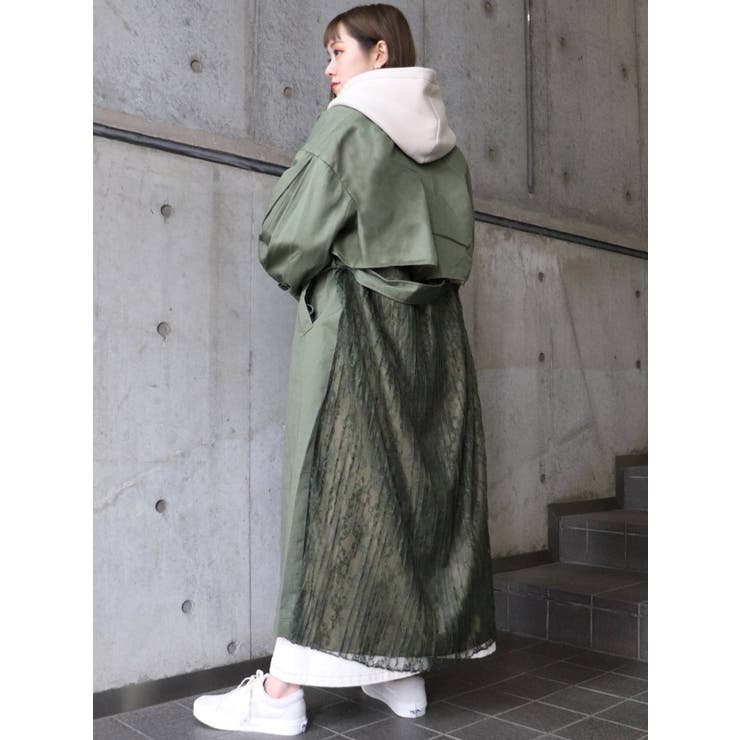 ONLINE限定】レースプリーツトレンチコート[品番：MKSW0035810