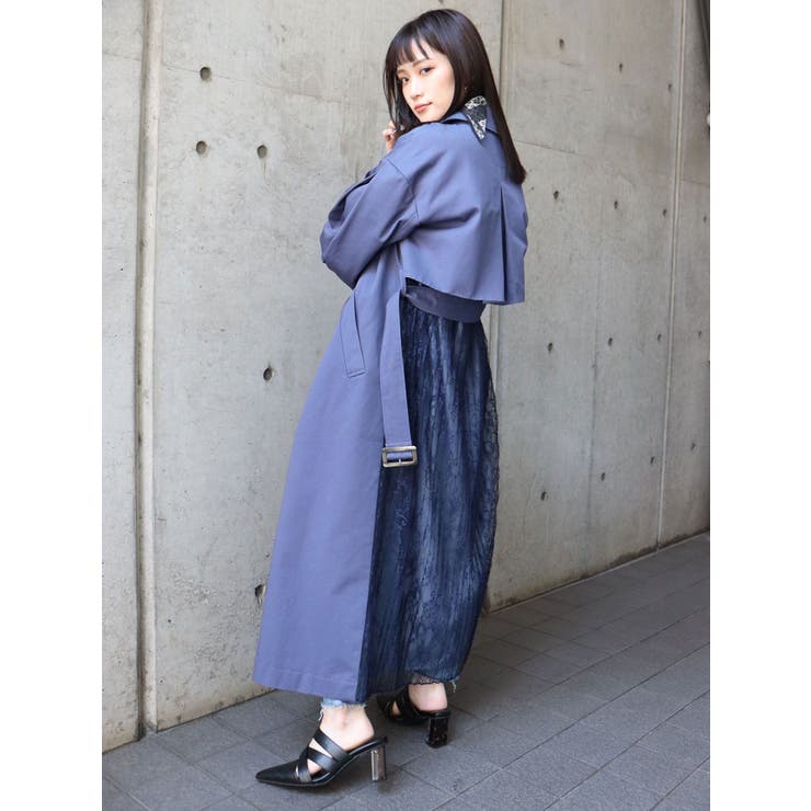ONLINE限定】レースプリーツトレンチコート[品番：MKSW0035810
