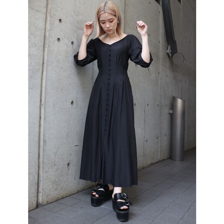 フロントボタンタックワンピース[品番：MKSW0036460]｜MURUA