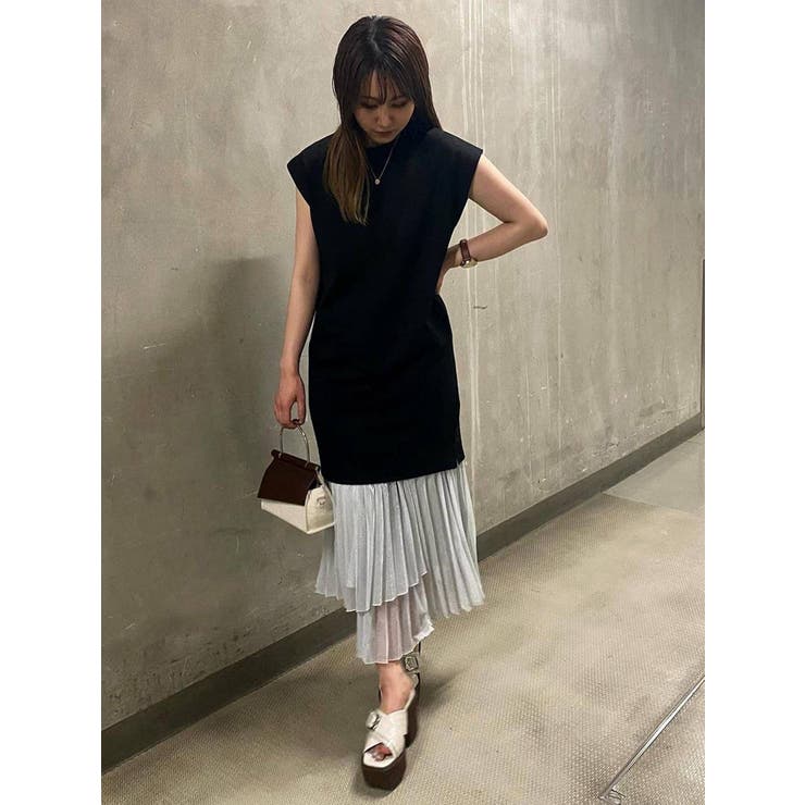 MURUA フリンジ ワンピース ミニ スカート ブラック 黒 ノースリーブ MURUA フリンジ ワンピース ミニ スカート ブラック 黒 ノースリーブ