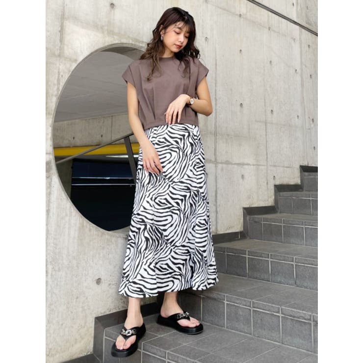 mame kurogouchi リネンタッチスカート Linen Touch Triacetate Cocoon