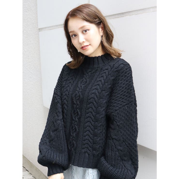 ボンバーケーブルニット[品番：MKSW0039849]｜MURUA（ムルーア）の