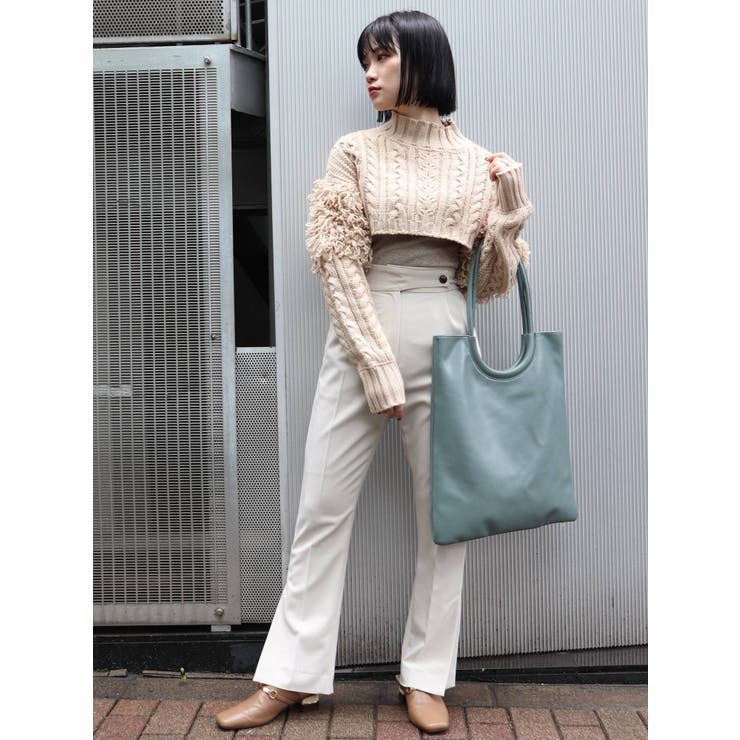 ムルーア　レイヤーケーブルショートニット MURUA レイヤーケーブルショートニット（ブルー） -ファッション通販