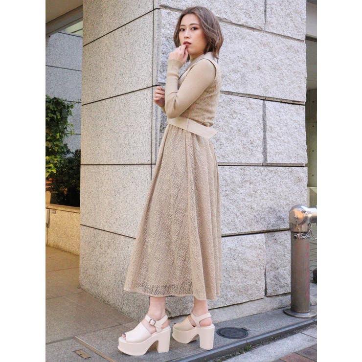 3WAYレーストレンチコートワンピース[品番：MKSW0042517]｜MURUA