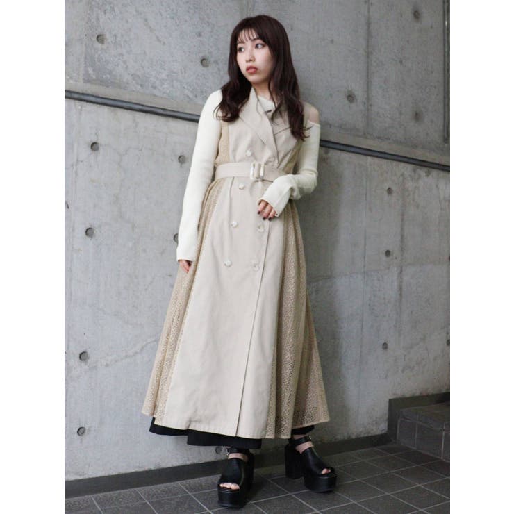 3WAYレーストレンチコートワンピース[品番：MKSW0042517]｜MURUA