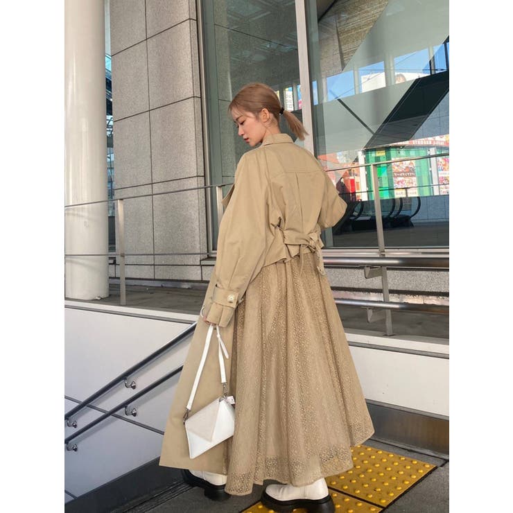 激安ブランド 3WAYレーストレンチコートワンピース[品番：MKSW0042517]｜MURUA ジャケット・アウター