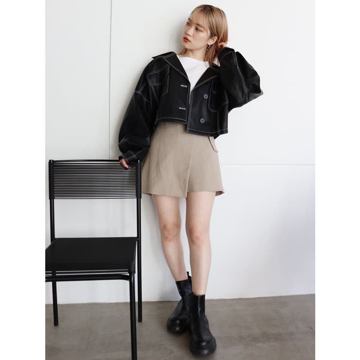 フェイクレザーショートジャケット[品番：MKSW0042222]｜MURUA