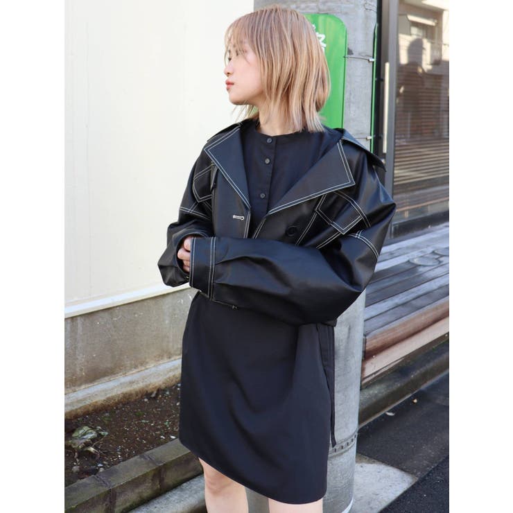 フェイクレザーショートジャケット[品番：MKSW0042222]｜MURUA