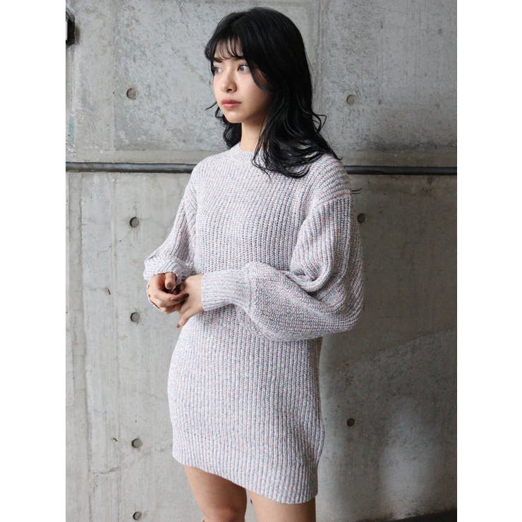 メタリックカラーニットワンピース[品番：MKSW0041932]｜MURUA