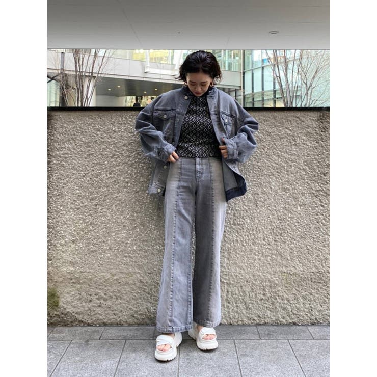 MIXパターンストレートパンツ【セットアップ着用可能】[品番