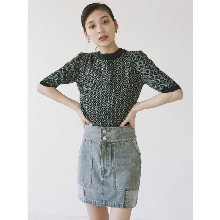 MURUA - 【miさん限定】オーバールーズノーカラージャケット×ハイウエストタイトスカート MURUA オーバールーズノーカラージャケット【セットアップ着用