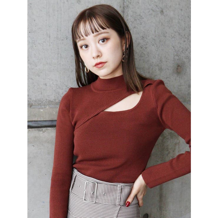 変形ネックニット[品番：MKSW0041336]｜MURUA（ムルーア）の