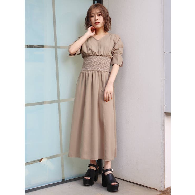 スモッキングワンピース[品番：MKSW0042780]｜MURUA（ムルーア