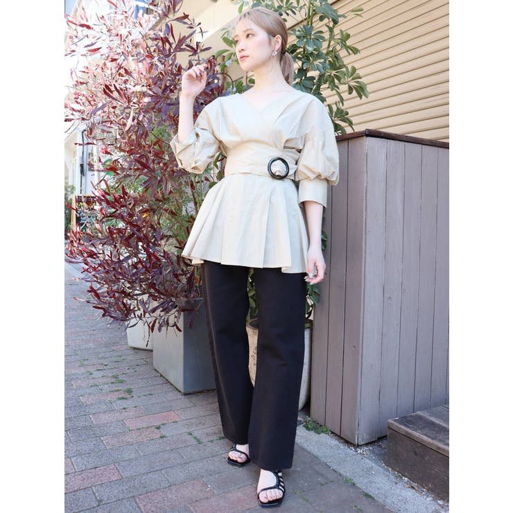 カシュクールベルトチュニックシャツ[品番：MKSW0043110]｜MURUA