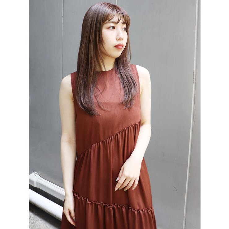 ノースリーブギャザーワンピース[品番：MKSW0045281]｜MURUA