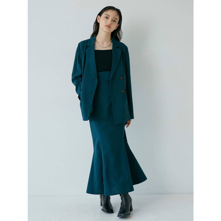 uni's room■2color ストレッチマーメイドスカート SK-AW23-08 特価】360°キレイ 2Wayストレッチ セミフレアスカート グレー
