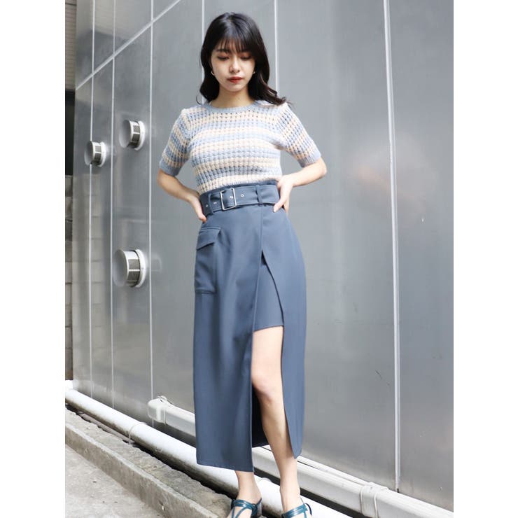 【関税込み】R13 グレー ラップ ミディアムスカート 3cfc5e8a0dcdff9efffac16ae7bfc0