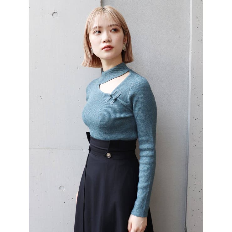 アシメチャイナニット[品番：MKSW0046541]｜MURUA（ムルーア）の