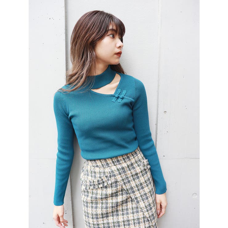 アシメチャイナニット[品番：MKSW0046541]｜MURUA（ムルーア）の