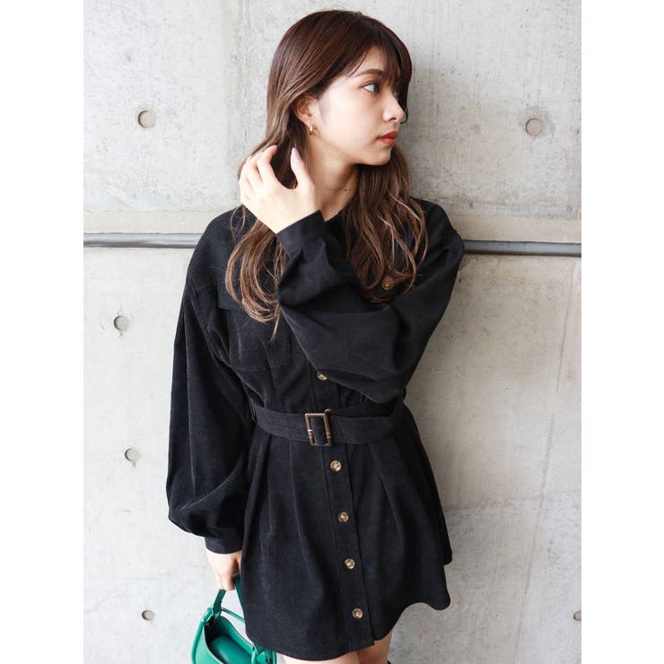 ウエストベルトミニワンピース[品番：MKSW0048192]｜MURUA（ムルーア  