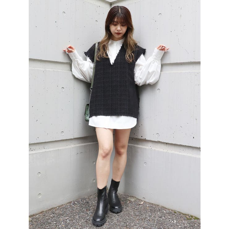 ルーズベストシャツワンピース【セット販売】[品番：MKSW0045825