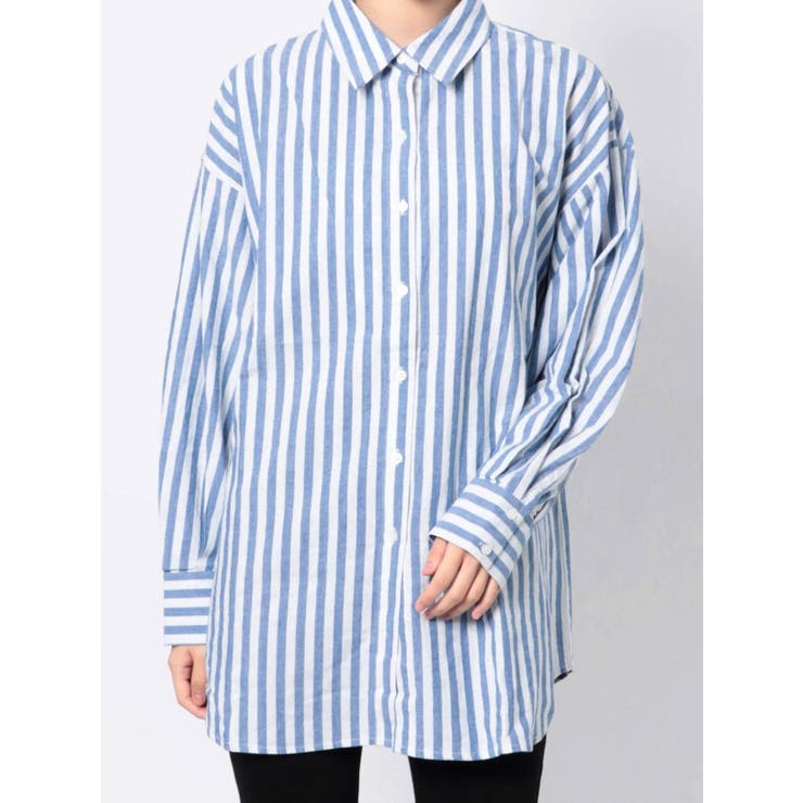 ストライプオーバーサイズシャツ[品番：MKSW0048885]｜MURUA（ムルーア 