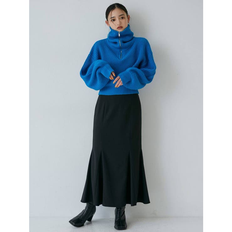 ZIPショートニット[品番：MKSW0046553]｜MURUA（ムルーア）のレディースファッション通販｜SHOPLIST（ショップリスト）