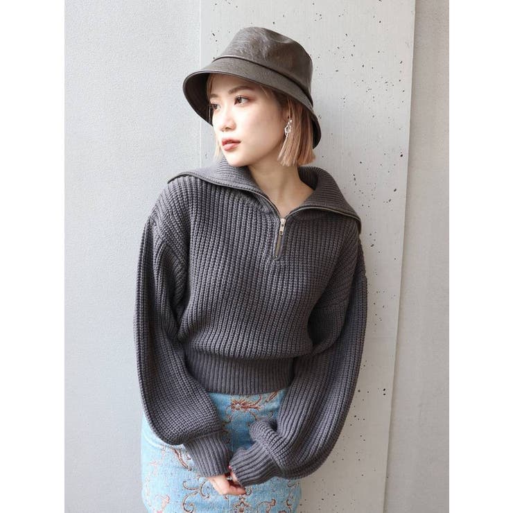 ZIPショートニット[品番：MKSW0046553]｜MURUA（ムルーア）の