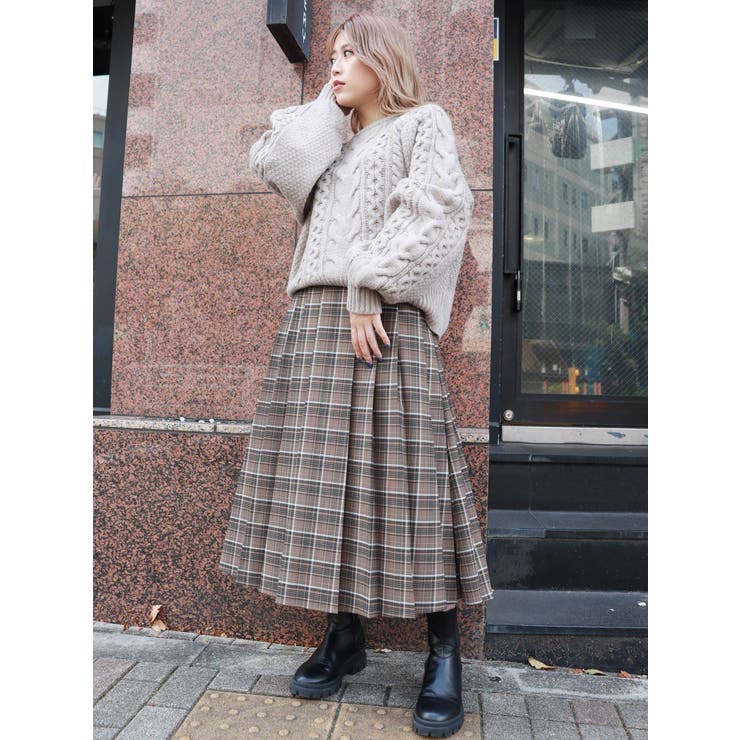 WEB限定 ITEM】ボリュームケーブルニット[品番：MKSW0047469]｜MURUA